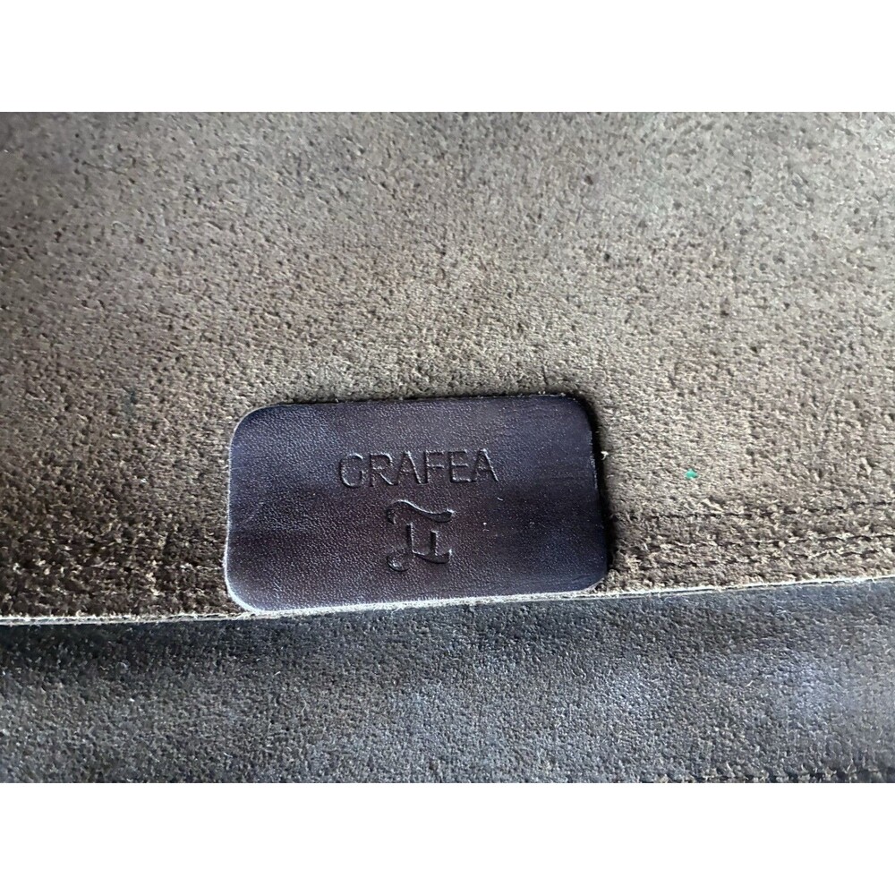 VTG Grafea England Dark Leather Laptop Messenger Poet Satchel Shoulder Bag - Picture 14 of 16
